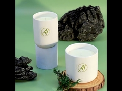 o frasco branco da cerâmica da tampa do metal da amostra grátis 400g Scented a vela 10*10cm