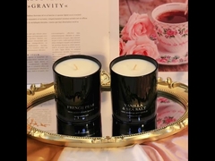 Flor preservada Tampa de madeira Vela perfumada de Natal Caixa de presente Preto Verde