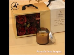 Vela de garrafa marrom de cera natural de eucalipto ajustada com tampa de cortiça