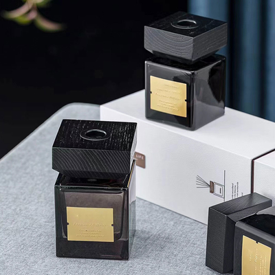 Garrafa de vidro preta Reed Diffuser 100ml do óleo luxuoso da fragrância