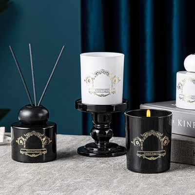 Garrafa Frasco Preto Branco Fragrância Natural Velas Reed Difusor Conjunto de Presente
