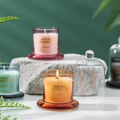A cera grande feita sob encomenda do tamanho de Rose Amber Ebony Fresh Spring Cream Coffee da etiqueta do estoque Scented velas no frasco com tampa de Bell