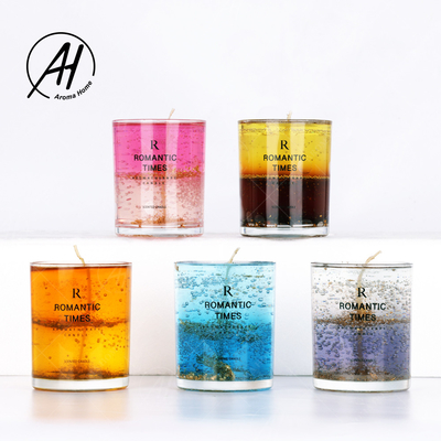 Geleia de vidro 7OZ 8OZ do perfume da cera da soja das velas do frasco da flor real romântica do casamento