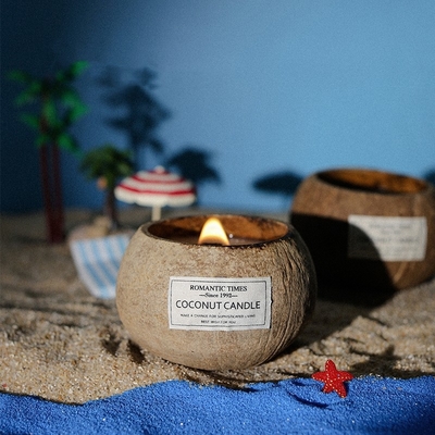 Fragrancia natural do quarto cera de soja concha de coco forma de taça vela perfumada