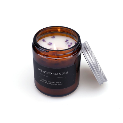 Velas amigáveis Amber Glass Candle do óleo essencial da marca própria de Eco 4 onças