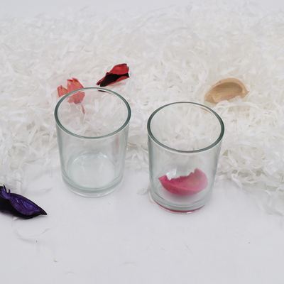 Castiçal transparente de Tealight do vidro 9 onças com tampa de madeira 300g