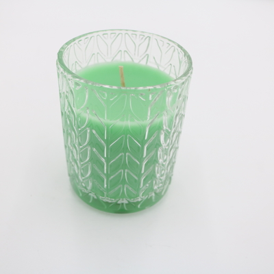 Cera Scented da soja da vela do frasco 7.5oz de vidro votiva verde feito sob encomenda com tampas