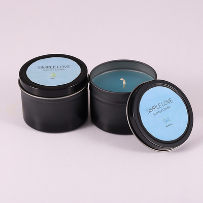 O OEM 2 onças reciclou Matte Black Tin Can Candle para o quarto