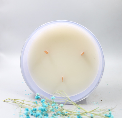 A cera natural da soja Scented o feltro de lubrificação de madeira da vela pequena de vidro do frasco para a casa