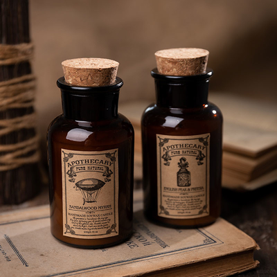 Hortelã retro de Cork Scented Aroma Therapy Candles da garrafa e vela do eucalipto