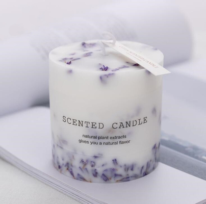 Os naturais do aroma do óleo essencial da alfazema Scented velas da coluna arredondam-se e quadrado