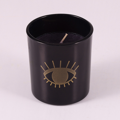 A baunilha Bean Soy Wax Glass Jar da casa do aroma Scented o preto 8oz da vela