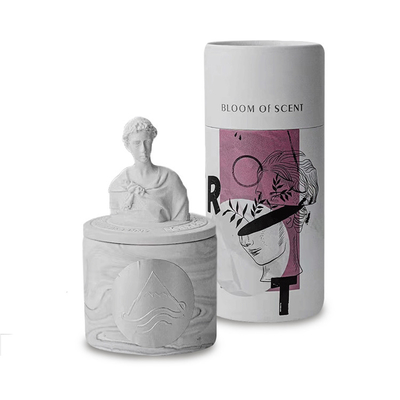 O costume da vela da casa do aroma da cera de Gardenia Ginger And Orange Scented Soy imprimiu 65g