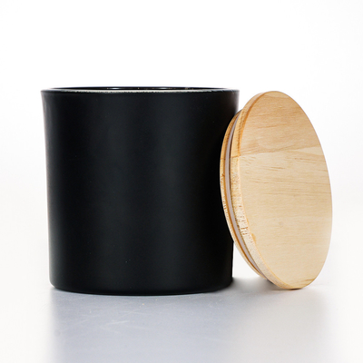 Vela Scented 420g 10*10cm do frasco de vidro de madeira preto da tampa