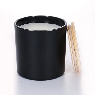 o frasco de vidro da tampa do metal do preto da amostra grátis 400g Scented a vela 10*10cm