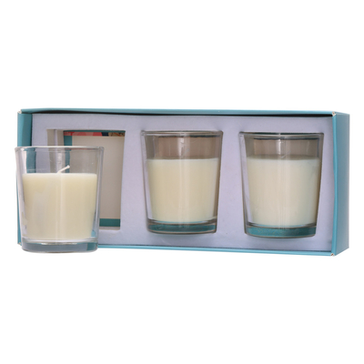 Vela de vidro 70g*3 branco do frasco da aromaterapia feita sob encomenda da casa do aroma para o aniversário do casamento