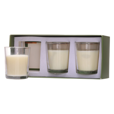 Vela de vidro 70g*3 branco do frasco da aromaterapia feita sob encomenda da casa do aroma para o aniversário do casamento