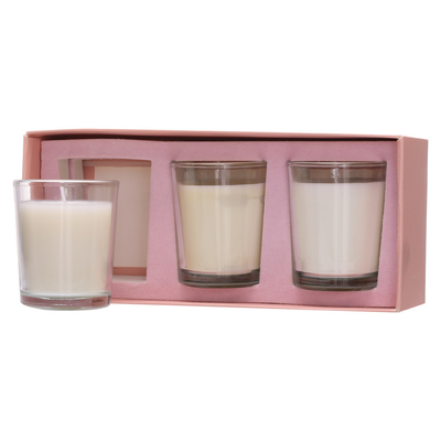 Vela de vidro 70g*3 branco do frasco da aromaterapia feita sob encomenda da casa do aroma para o aniversário do casamento