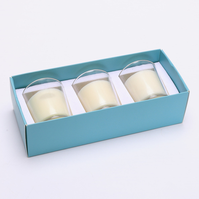 Vela de vidro 70g*3 branco do frasco da aromaterapia feita sob encomenda da casa do aroma para o aniversário do casamento