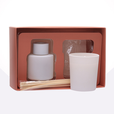 50ml Matte White Bottle Reed Diffuser ajustou-se com tampão de madeira Scented velas