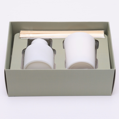50ml Matte White Bottle Reed Diffuser ajustou-se com tampão de madeira Scented velas