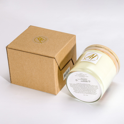 Vela Scented 420g 10*10cm do frasco de vidro de madeira dos feltros de lubrificação do algodão da tampa