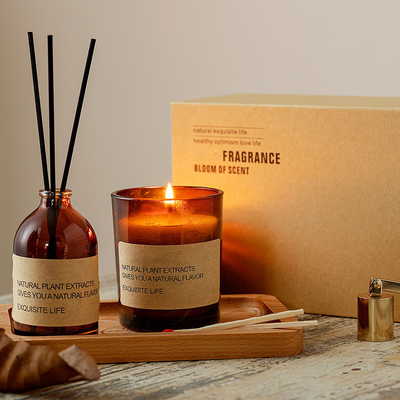 O vidro da marca própria Scented velas e grupo de Reed Diffuser Home Fragrance Gift