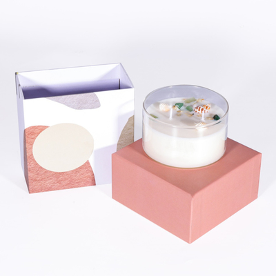 Frasco de vidro de luxo de marca própria personalizado com 2 pavios velas perfumadas presentes de casamento