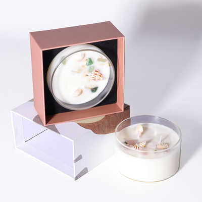 Frasco de vidro de luxo de marca própria personalizado com 2 pavios velas perfumadas presentes de casamento