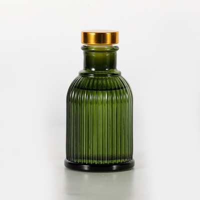 Garrafa de vidro para perfume jardim Reed difusor marca própria 100 ml com tampa de metal dourado