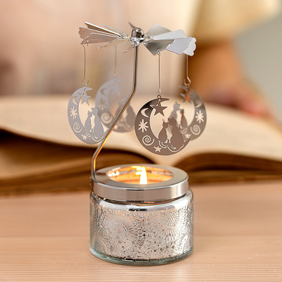 Ins Decor Relief Céu Estrelado Carrossel Redondo Cera de Soja Óleo Essencial Velas Perfumadas