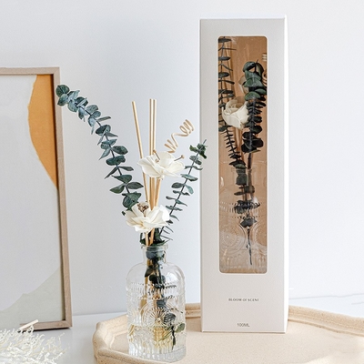 Fragrância de flor em relevo aromatizador de ar natural reed difusor 100 ml para escritório