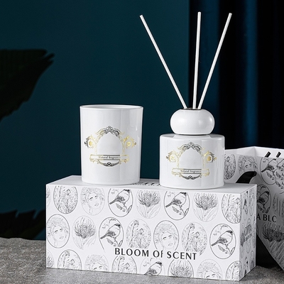Garrafa Frasco Preto Branco Fragrância Natural Velas Reed Difusor Conjunto de Presente