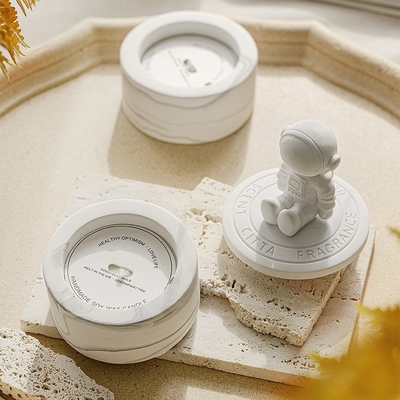 Gesso Espacial Astronauta Velas Cristal de Cura Aromaterapia Vela Perfumada Marca Própria