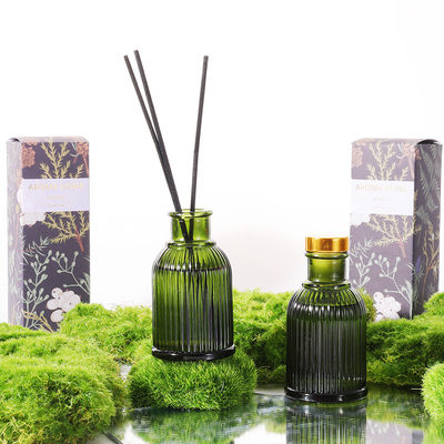 Garrafa de vidro Reed Diffuser Private Label 100ml da fragrância com a tampa do metal do ouro