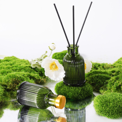 Garrafa de vidro Reed Diffuser Private Label 100ml da fragrância com a tampa do metal do ouro