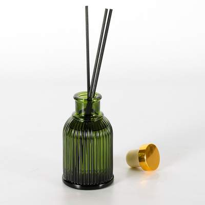 Garrafa de vidro Reed Diffuser Private Label 100ml da fragrância com a tampa do metal do ouro