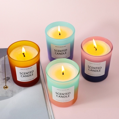 O armazém 5oz de China EUA CA da CASA do AROMA geou vela Scented do frasco de vidro do inclinação com a caixa de presente