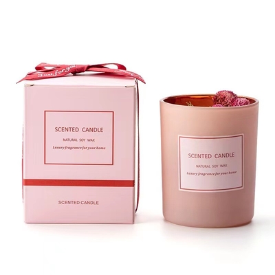 A flor secada luxuosa da aromaterapia romântica do rosa da marca própria da CASA do AROMA Scented velas da cera da soja para a cena dos eventos