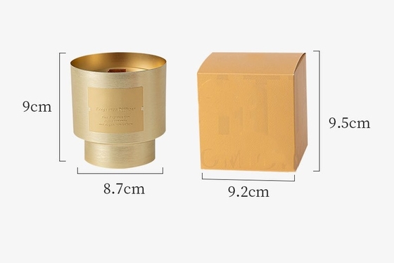 O metal chapeado da cera da soja do feltro de lubrificação da marca própria da CASA do AROMA ouro luxuoso de madeira original feito sob encomenda range a vela para o presente do dia de Valentim