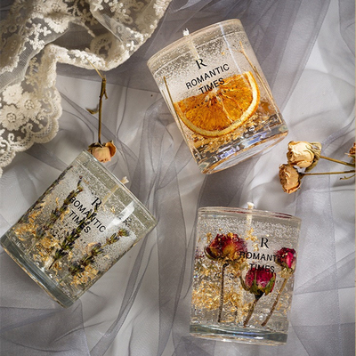 Cera luxuosa Jelly Scented Candle da soja do fruto da flor do gel da fragrância do perfume dos projetos da marca própria 20 da decoração da CASA do AROMA no vidro
