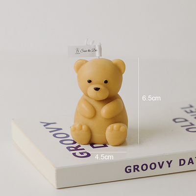 O urso 3D feito a mão colorido da CASA do AROMA deu forma a cinzelar velas Scented para acessórios da decoração da casa
