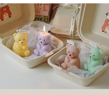 O urso 3D feito a mão colorido da CASA do AROMA deu forma a cinzelar velas Scented para acessórios da decoração da casa