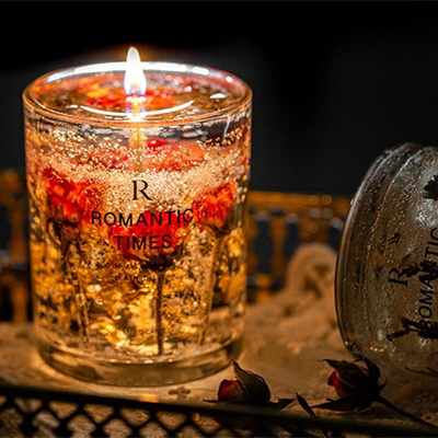 Vela Scented da cera da soja do gel da etiqueta de Jelly Fragrance Candle Luxury Private do perfume da flor da decoração da CASA do AROMA no frasco de vidro