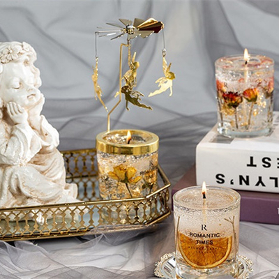 Vela Scented da cera da soja do gel da etiqueta de Jelly Fragrance Candle Luxury Private do perfume da flor da decoração da CASA do AROMA no frasco de vidro