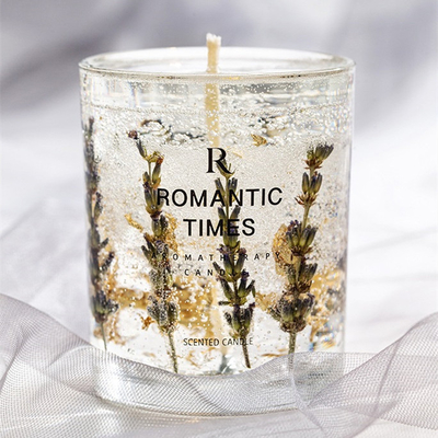 Vela Scented da cera da soja do gel da etiqueta de Jelly Fragrance Candle Luxury Private do perfume da flor da decoração da CASA do AROMA no frasco de vidro