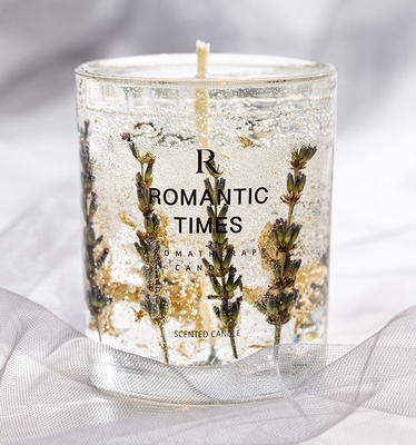 Vela Scented da cera da soja do gel da etiqueta de Jelly Fragrance Candle Luxury Private do perfume da flor da decoração da CASA do AROMA no frasco de vidro
