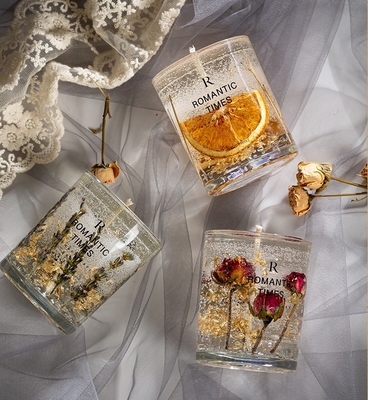 Vela Scented da cera da soja do gel da etiqueta de Jelly Fragrance Candle Luxury Private do perfume da flor da decoração da CASA do AROMA no frasco de vidro