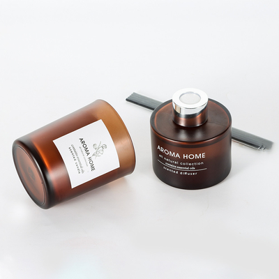 Grupo luxuoso de Brown Reed Diffuser Scented Candles Gift do frasco de vidro da fragrância do óleo da Quente-venda da CASA do AROMA