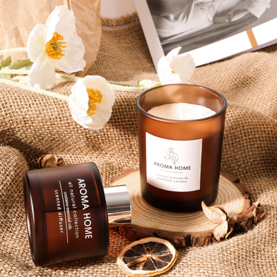 Grupo luxuoso de Brown Reed Diffuser Scented Candles Gift do frasco de vidro da fragrância do óleo da Quente-venda da CASA do AROMA